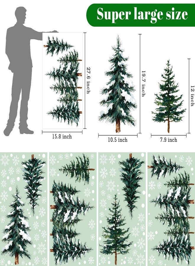 Pseutio 124 PCS Large Christmas Clings for Windows Trees Snowflake Window Clings Christmas Decorations - Image 2